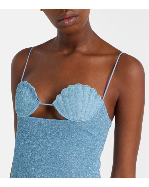 Oseree Blue Lumiere Midi Dress