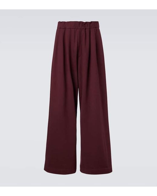 Dries Van Noten Red Cotton Jersey Sweatpants for men