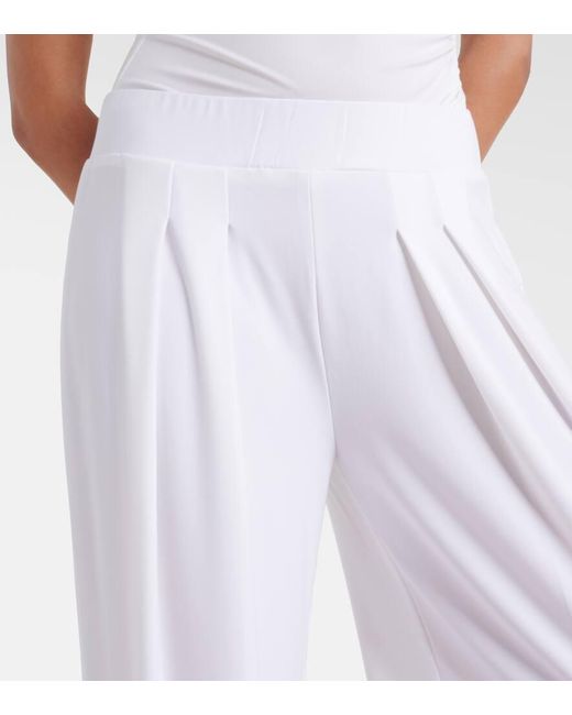 Pantalones anchos de tiro bajo Norma Kamali de color White