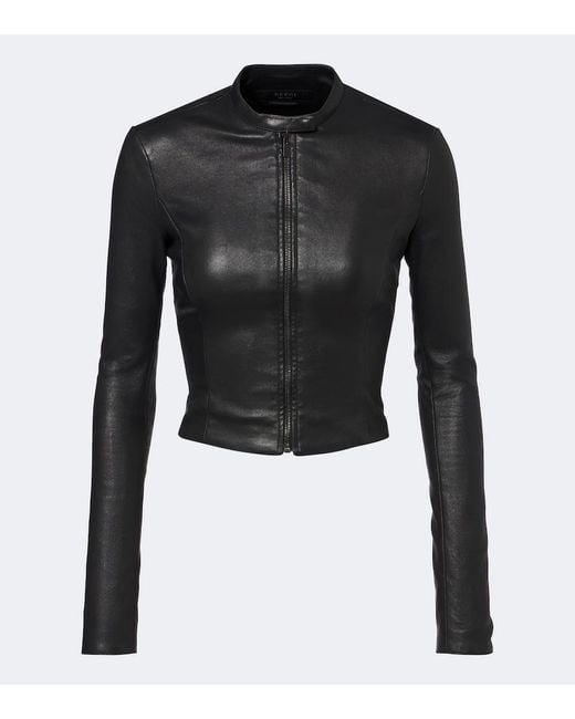 Gucci Black Cropped Leather Jacket
