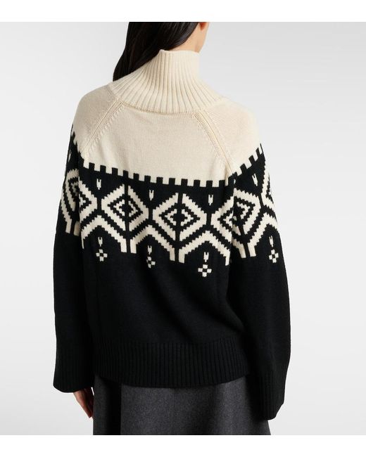 Altuzarra Black Hamilton Fair Isle Wool Turtleneck Sweater