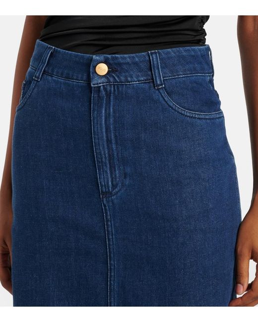 TOVE Blue Sera Denim Midi Skirt