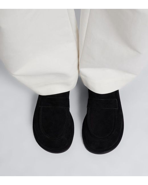 A.Emery Black Clarence Suede Penny Loafers