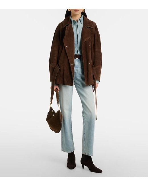 SLVRLAKE Denim Blue London High-Rise Straight Jeans