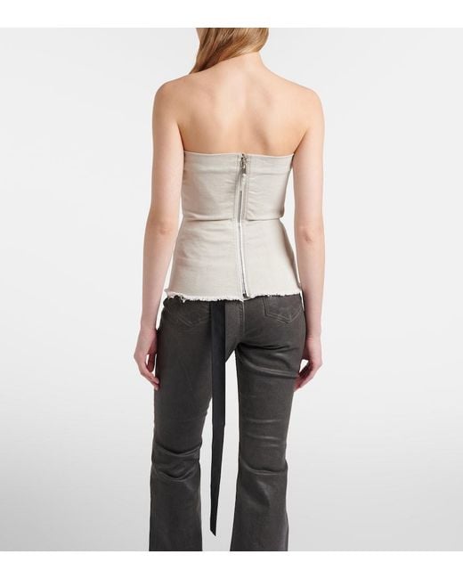Rick Owens Natural Strapless Denim Top