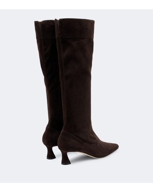 Malone Souliers Black Riva Suede Knee-High Boots