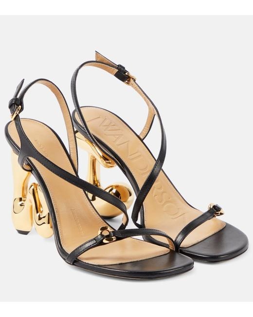 J.W. Anderson Metallic Jw Bubble Heel Leather Sandals