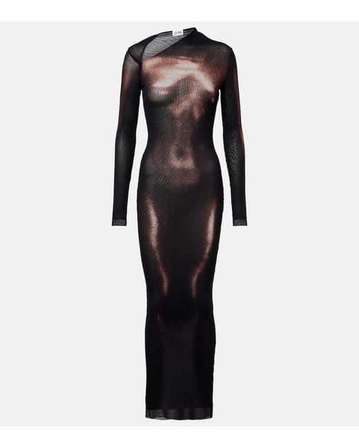 Jean Paul Gaultier Black Maxikleid Aus Mesh