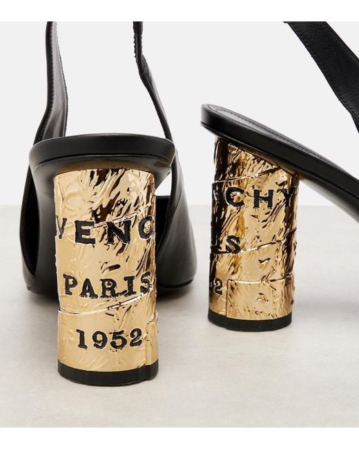 Givenchy Black Tape 85 Leather Slingback Pumps
