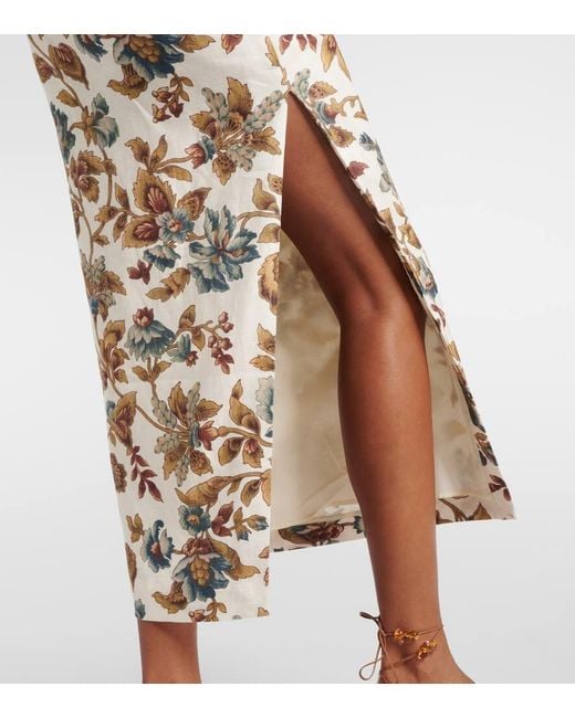 Sir. The Label Metallic Eleanora Floral Linen Maxi Skirt