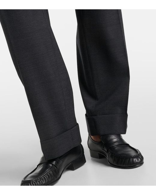 Pantalones Palazzo Tor De Lana Virgen The Row de color Black