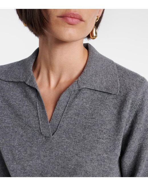 Dolce & Gabbana Gray Cashmere Polo Sweater