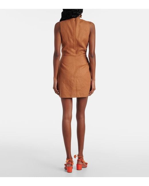 Sir Brown D'Orsay Linen Minidress