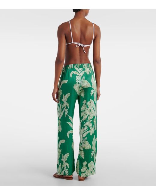 Poupette Green Weite Hose Cecile Aus Satin