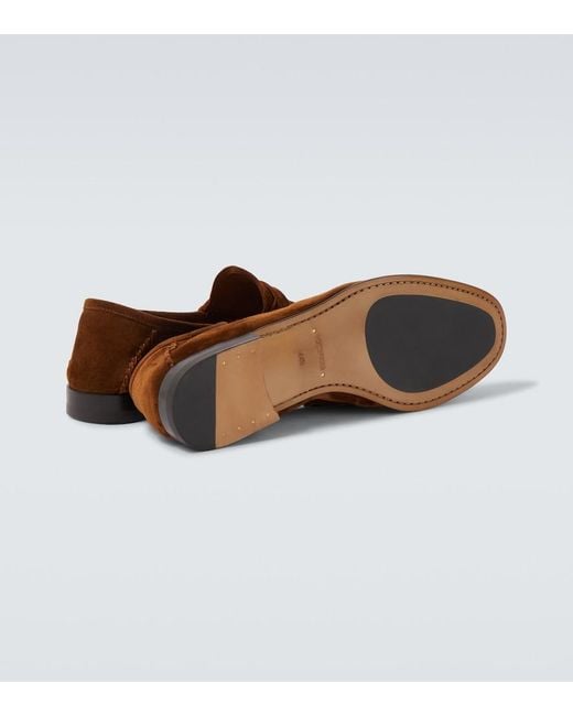 Tom Ford Brown Ripley Suede Loafers for men