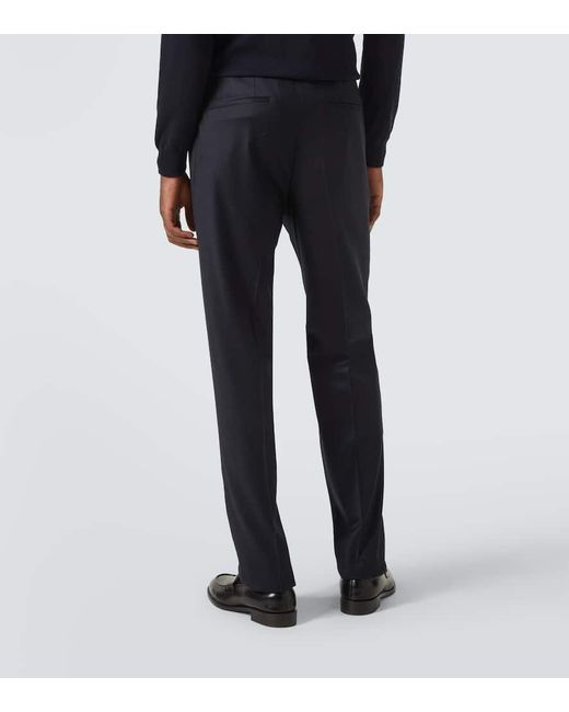 Pantalones Rectos De Lana Y Cachemir Lardini de hombre de color Blue