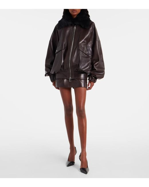 Khaite Black Daemon Oversized Leather Blouson Jacket