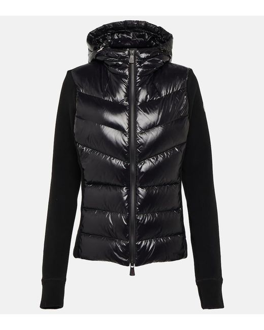 Moncler Black Down-Paneled Fleece Jacket