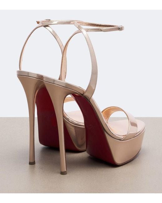 Christian Louboutin Pink Loubi Queen Alta Leather Platform Sandals