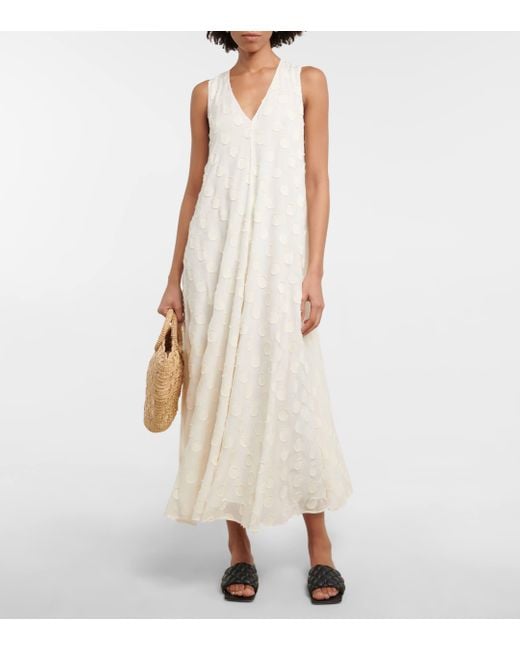 Eres White Equinoxe Silk And Cotton Maxi Dress