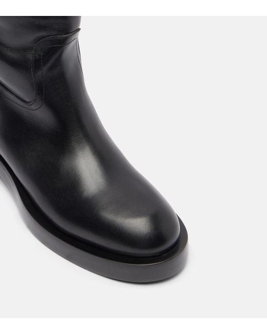 Paris Texas Black Leather Over-The-Knee Boots