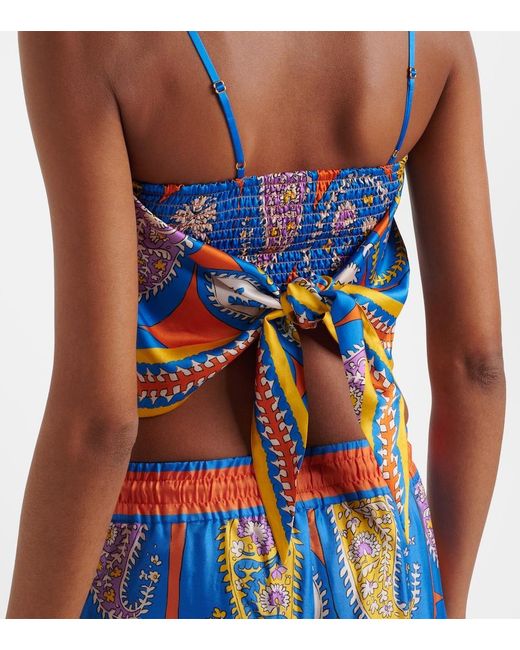 ALÉMAIS Blue Flores Printed Top