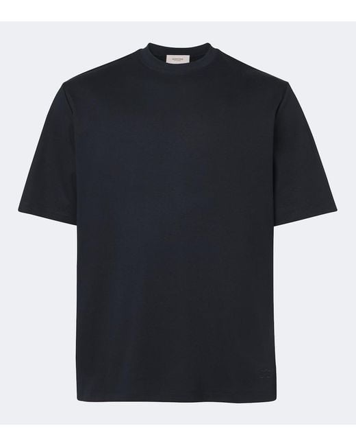 Agnona Black Cotton And Silk Jersey T-Shirt for men