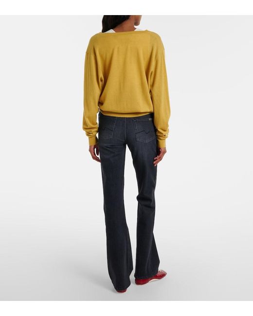 7 For All Mankind Blue Leggy Bootcut Jeans