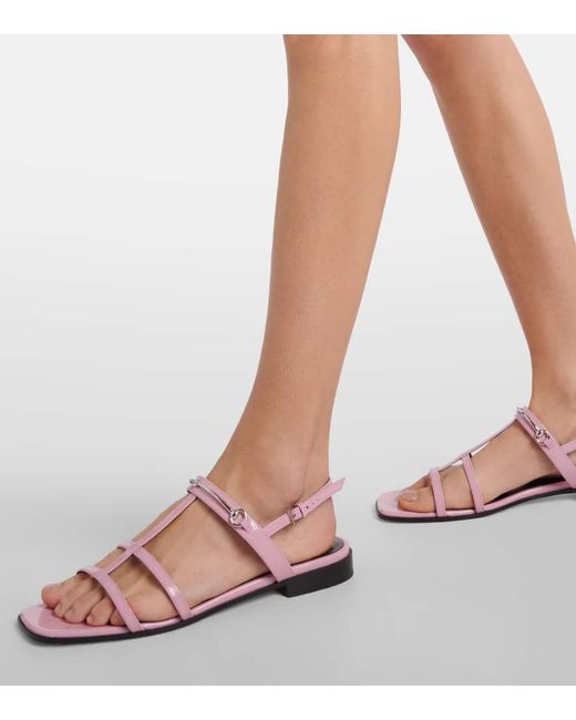 Gucci Pink Slim Horsebit Flat Sandal
