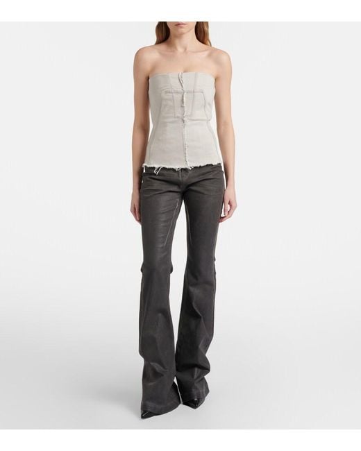 Rick Owens Natural Strapless Denim Top