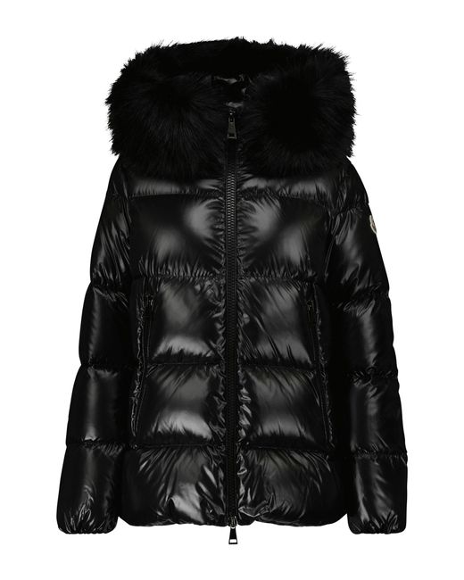 Moncler coat cheap black fur
