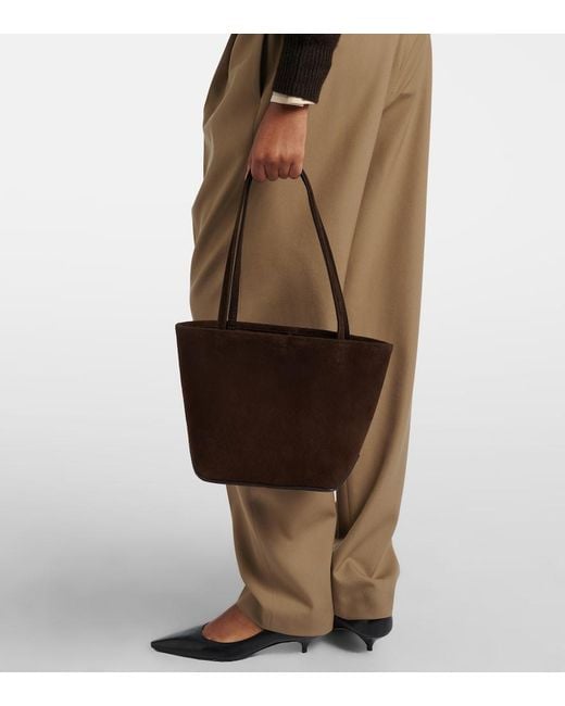 The Row Brown Tote Bag Park Edge Medium Aus Veloursleder