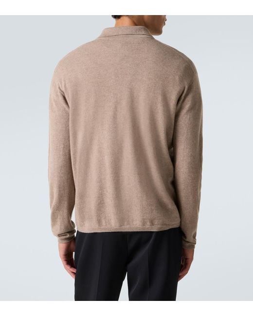 The Row Natural Franz Cashmere Polo Sweater for men