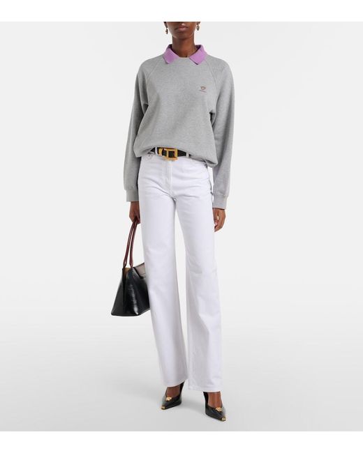 Versace Gray Cotton Jersey Sweatshirt