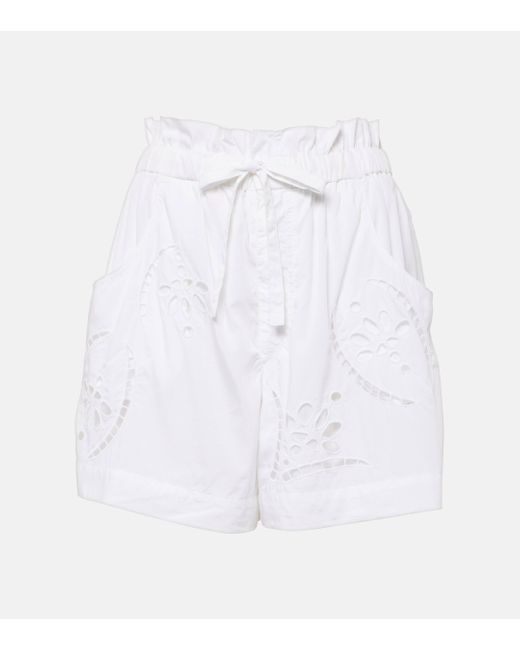Isabel Marant White Hidea Broderie Anglaise Shorts