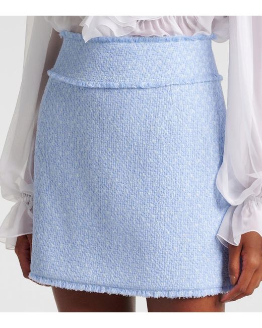 Dolce & Gabbana Blue Tweed Mini Skirt