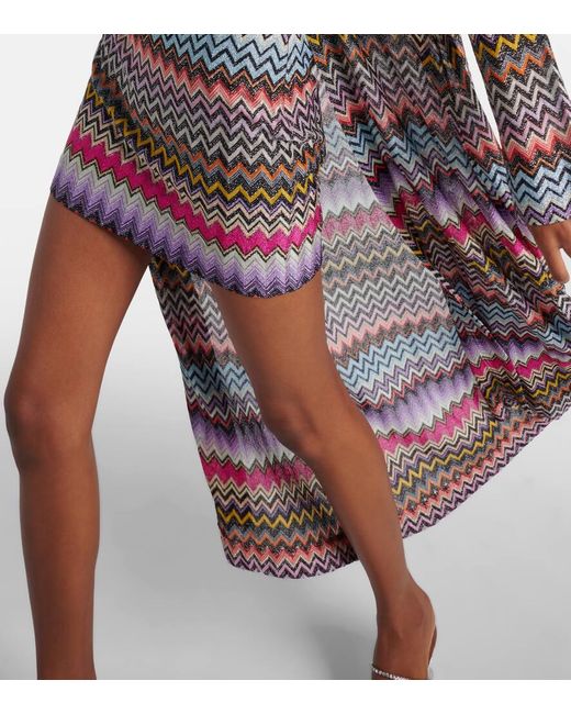 Cardigan de lame en zigzag Missoni de color Multicolor