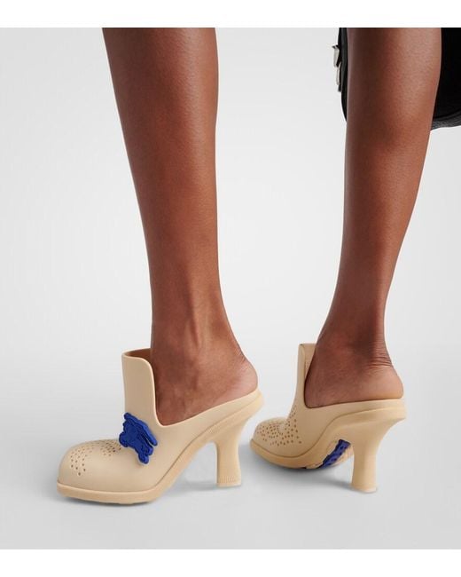 Burberry Natural Mules Highland Aus Gummi