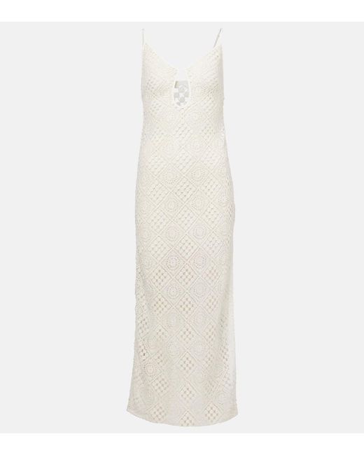 Sir White Rayure Crochet Cotton Maxi Dress