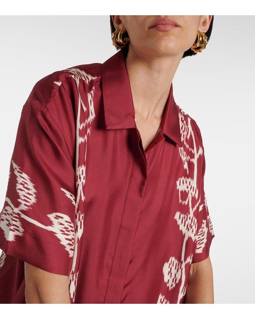 Asceno Red Montauk Silk Twill Shirt
