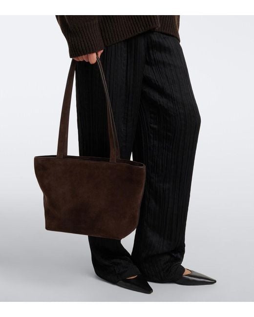 The Row Brown Parker Medium Suede Tote Bag