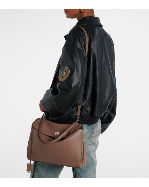 Balenciaga Brown Rodeo Medium Leather Tote Bag