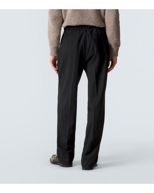 Brioni Blue Bellagio Wool And Cashmere Pants for men