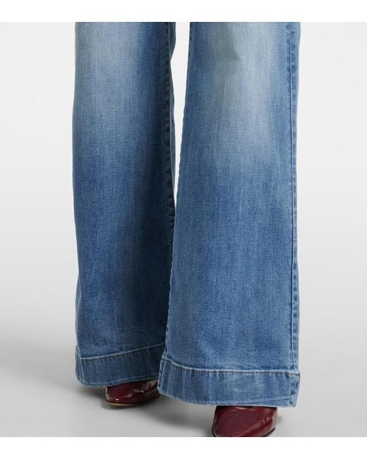 7 For All Mankind Blue Modern Dojo Wide-Leg Jeans