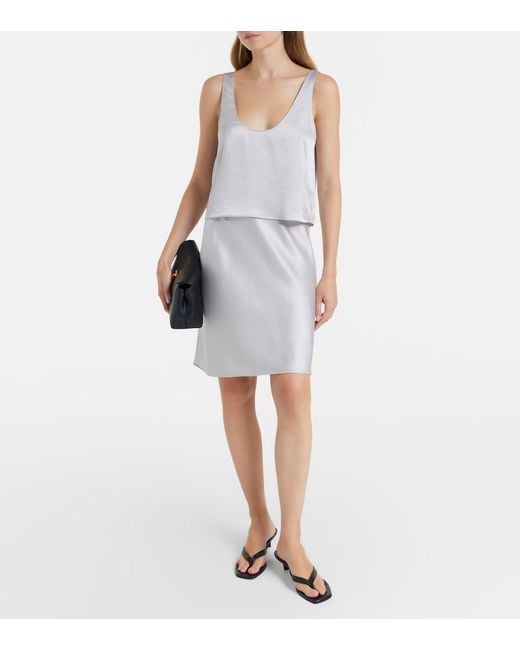 Leset White Barb Satin Miniskirt