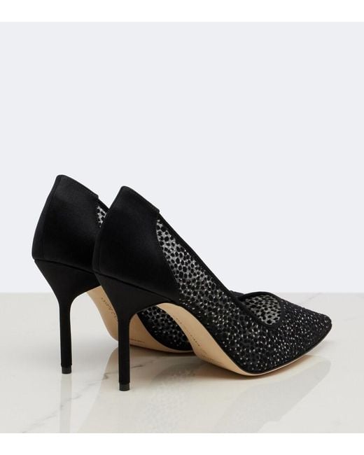 Manolo Blahnik Black Bbla Mesh Pumps