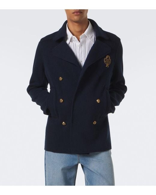 Dolce & Gabbana Blue Dg Knitted Cotton Blazer for men