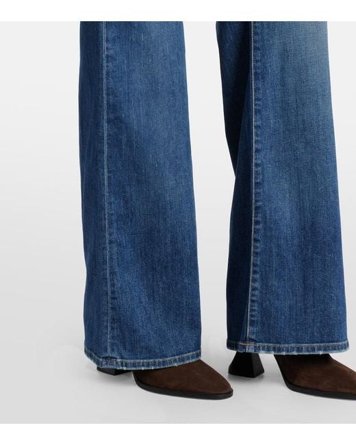 Nili Lotan Blue Mid-Rise Flared Jeans Florence