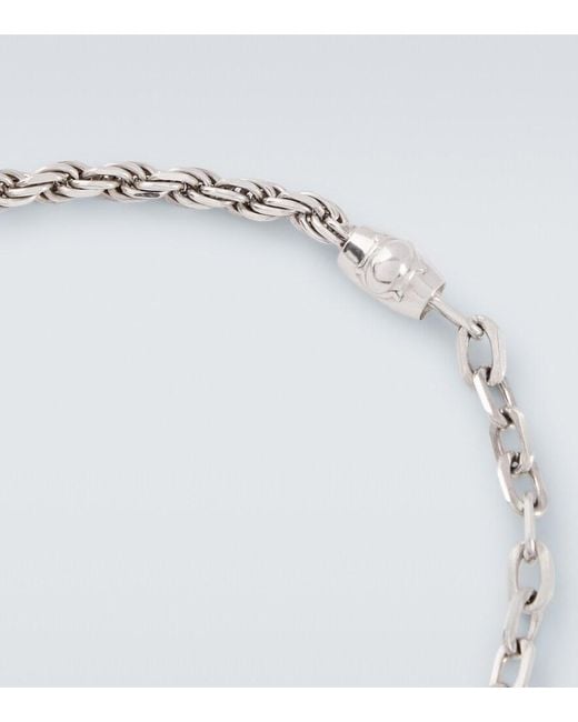 Bottega Veneta White Sterling Chain Bracelet for men