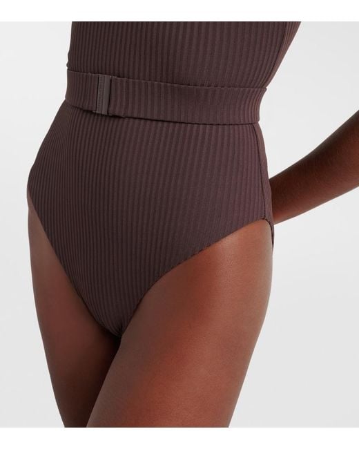 Melissa Odabash Brown Rio Belted Swimsuit